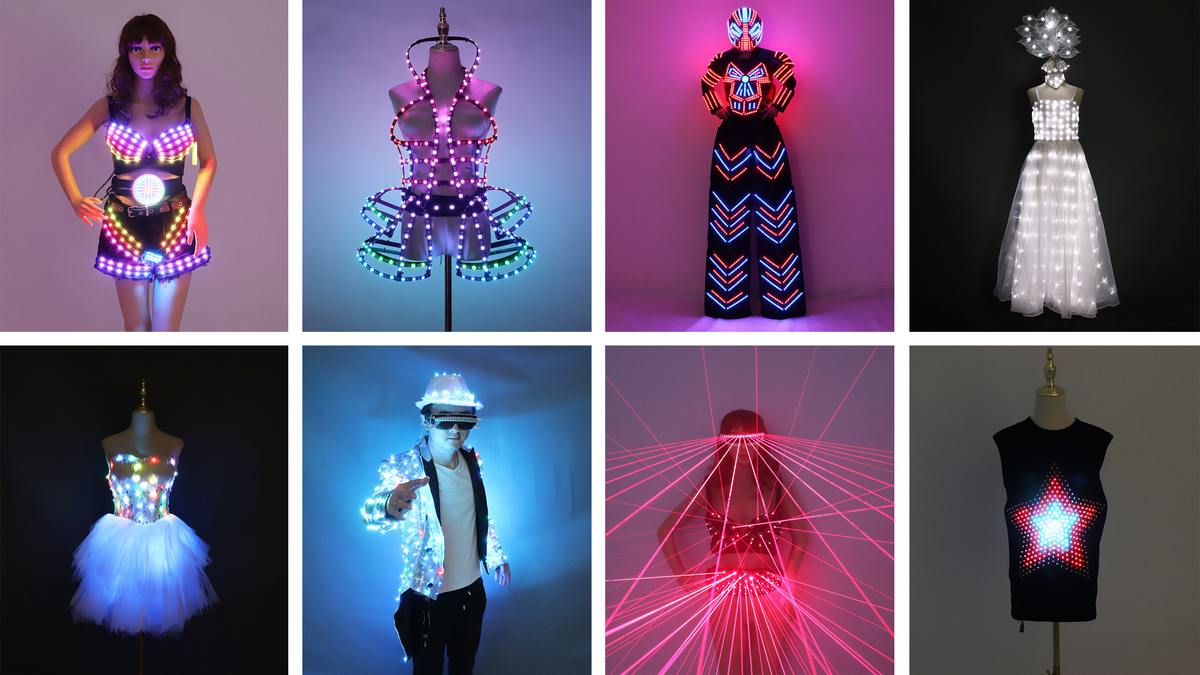 LED Costume,LED Dress,LED Ballet Skirt,Smart Cage Clothing,Luminous Bra  Suit – LED Robot Suit
