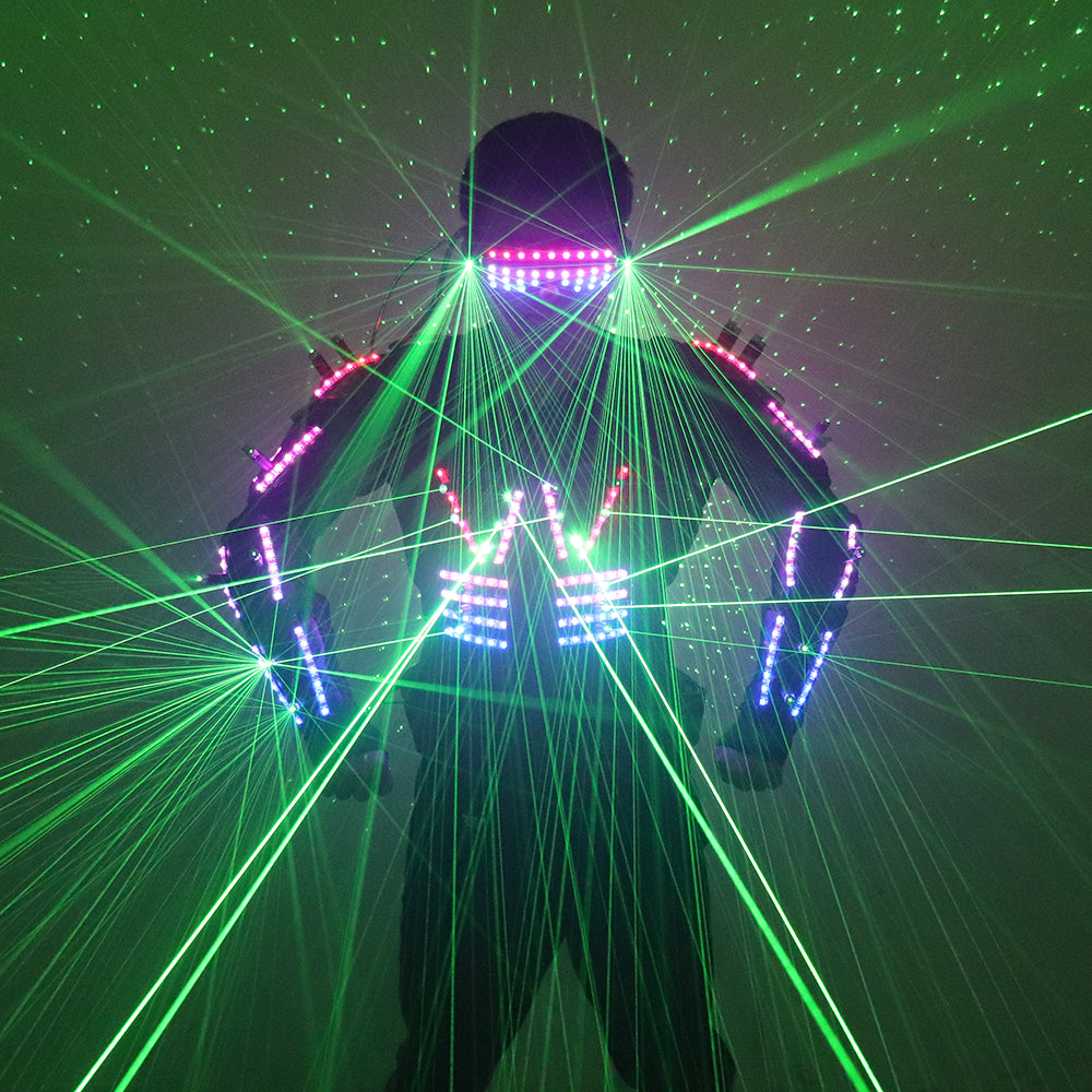 New Green Laser Suit Jacket Led Glasses Armor Laser Man Stage Performa 