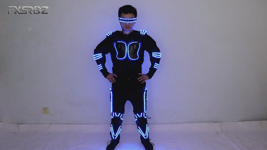 Colorful LED Luminous Armor Clothing Glowing Costumes Christmas Halloween Dancing Performance LED Robot Suit