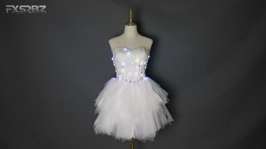 Color LED Dress Fashion Luminous Clothing Ballet LED Short Skirt Costume Glowing Tutu Sexy Lady Dance Light up Clothes