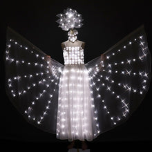 Load image into Gallery viewer, New LED Wedding Dress Women Luminous Wings Suit Fluorescent Butterfly Dance Skirt Ballet Wedding Performance Costumes
