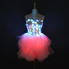 Load image into Gallery viewer, Color LED Dress Fashion Luminous Clothing Ballet LED Short Skirt Costume Glowing Tutu Sexy Lady Dance Light up Clothes
