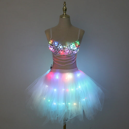 Pixel LED Bra Discolored Sexy Underwear Party Dress Belly Dance
