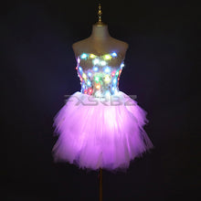 Load image into Gallery viewer, Color LED Dress Fashion Luminous Clothing Ballet LED Short Skirt Costume Glowing Tutu Sexy Lady Dance Light up Clothes
