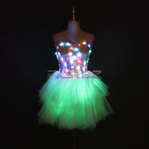 Color LED Dress Fashion Luminous Clothing Ballet LED Short Skirt Costume Glowing Tutu Sexy Lady Dance Light up Clothes