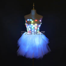 Load image into Gallery viewer, Color LED Dress Fashion Luminous Clothing Ballet LED Short Skirt Costume Glowing Tutu Sexy Lady Dance Light up Clothes
