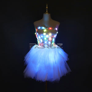 Color LED Dress Fashion Luminous Clothing Ballet LED Short Skirt Costume Glowing Tutu Sexy Lady Dance Light up Clothes