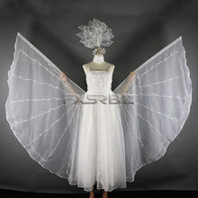 Load image into Gallery viewer, New LED Wedding Dress Women Luminous Wings Suit Fluorescent Butterfly Dance Skirt Ballet Wedding Performance Costumes
