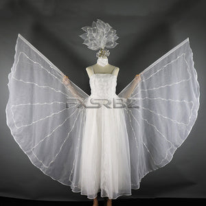 New LED Wedding Dress Women Luminous Wings Suit Fluorescent Butterfly Dance Skirt Ballet Wedding Performance Costumes