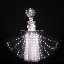 Load image into Gallery viewer, New LED Wedding Dress Women Luminous Wings Suit Fluorescent Butterfly Dance Skirt Ballet Wedding Performance Costumes
