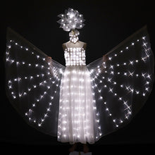 Load image into Gallery viewer, New LED Wedding Dress Women Luminous Wings Suit Fluorescent Butterfly Dance Skirt Ballet Wedding Performance Costumes
