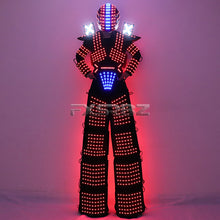 Load image into Gallery viewer, Trajes LED Robot Costume RGB Change Color LED Clothing Helmet Stilts Walker Robot Suit With Laser Gloves
