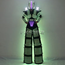 Load image into Gallery viewer, Trajes LED Robot Costume RGB Change Color LED Clothing Helmet Stilts Walker Robot Suit With Laser Gloves
