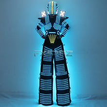 Load image into Gallery viewer, Trajes LED Robot Costume RGB Change Color LED Clothing Helmet Stilts Walker Robot Suit With Laser Gloves
