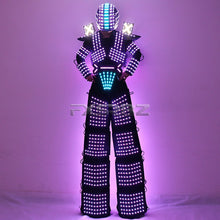 Load image into Gallery viewer, Trajes LED Robot Costume RGB Change Color LED Clothing Helmet Stilts Walker Robot Suit With Laser Gloves
