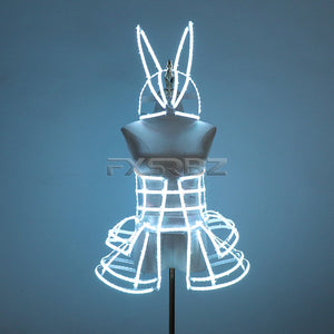 Woman Sexy LED Cage Corset Girls LED Tutu Dress Ladies Light Up Clothing Suit Bar Nightclub Dancing Show LED Costume