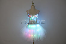 Load image into Gallery viewer, New LED Bra Tutu Skirt Colorful Flash Diamond Bra Belly Dance LED Skirt Christmas Dance Party Sexy Girl Light Up Costume
