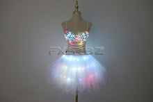 Load image into Gallery viewer, New LED Bra Tutu Skirt Colorful Flash Diamond Bra Belly Dance LED Skirt Christmas Dance Party Sexy Girl Light Up Costume
