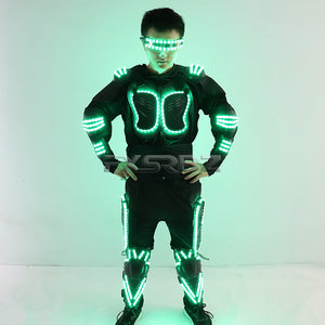 Colorful LED Luminous Armor Clothing Glowing Costumes Christmas Halloween Dancing Performance LED Robot Suit