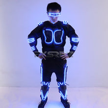 Load image into Gallery viewer, Colorful LED Luminous Armor Clothing Glowing Costumes Christmas Halloween Dancing Performance LED Robot Suit
