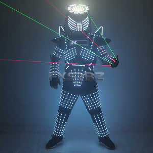 Full Color LED Suit Costumes Clothes Lights Luminous Stage Dance  Performance Show Dress Growing Light Up Armor for Night Club