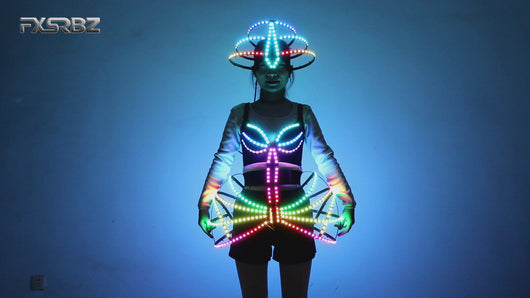 Pixel Smart LED Cage Costume Sexy Girl Light Up Ballet Dress Party