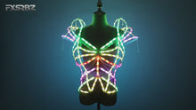 Load and play video in Gallery viewer, Pixel Smart LED Clothing Bride Sexy LED Cage Corset Luminous Ballet Costume Dancing Party Glowing Clothes
